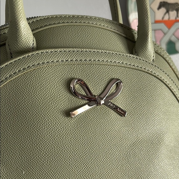 Betsey Johnson Sage Mint Green Satchel Top Handle Crossbody with Floral Pouch - Picture 13 of 16